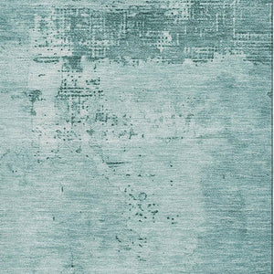 HomeRoots 10' X 14' Teal And Aqua Abstract Washable Area Rug – UV Protected, Stain Resistant, Durable Style! 683237