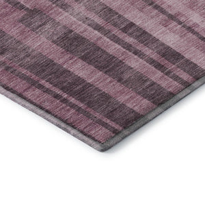 HomeRoots 5' X 8' Blush & Mauve Striped Area Rug – Durable, Washable, UV-Protected for Family-Friendly Homes 683239