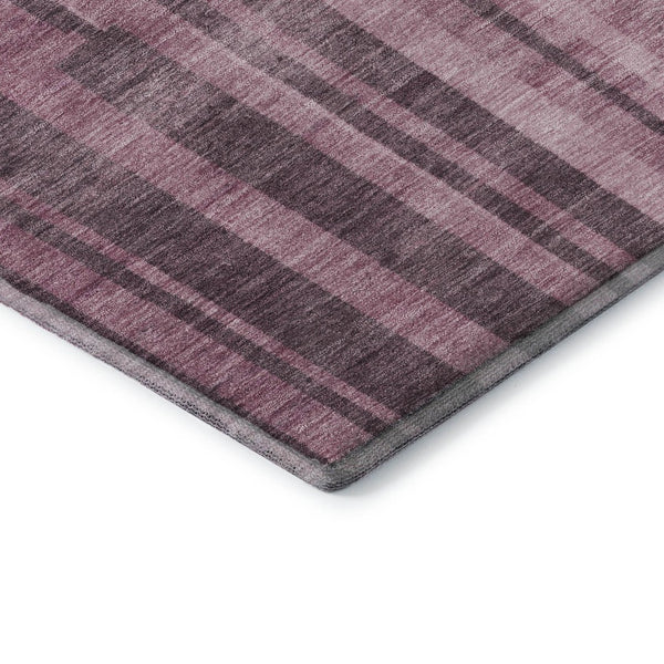 HomeRoots 5' X 8' Blush & Mauve Striped Area Rug – Durable, Washable, UV-Protected for Family-Friendly Homes 683239