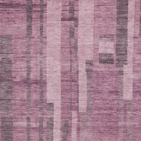 HomeRoots 5' X 8' Blush & Mauve Striped Area Rug – Durable, Washable, UV-Protected for Family-Friendly Homes 683239