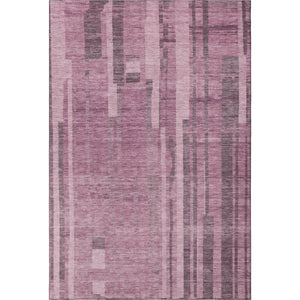 HomeRoots 5' X 8' Blush & Mauve Striped Area Rug – Durable, Washable, UV-Protected for Family-Friendly Homes 683239