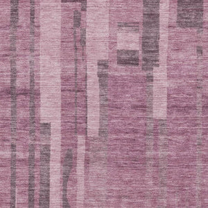 HomeRoots 9' X 12' Blush & Mauve Striped Washable Area Rug - Soft, UV-Protected, Stain-Resistant Comfort! 683242