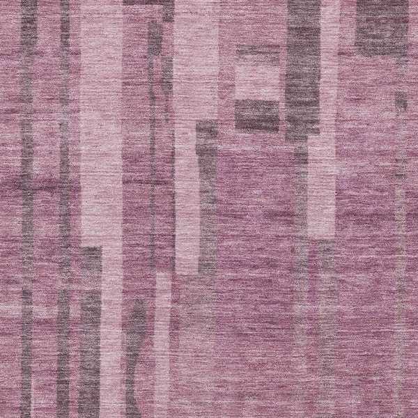 HomeRoots 9' X 12' Blush & Mauve Striped Washable Area Rug - Soft, UV-Protected, Stain-Resistant Comfort! 683242