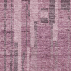 HomeRoots 10' Elegant Blush and Mauve Striped Area Rug – Washable, UV Protected, Perfect for Family Spaces! 683243