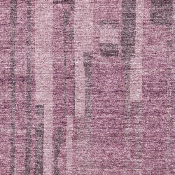 HomeRoots 10' Elegant Blush and Mauve Striped Area Rug – Washable, UV Protected, Perfect for Family Spaces! 683243