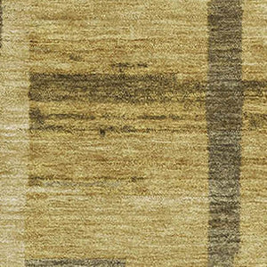 HomeRoots 5' X 8' Gold and Brown Striped Area Rug - Washable, Stain Resistant, UV Protected, Durable Design 683263