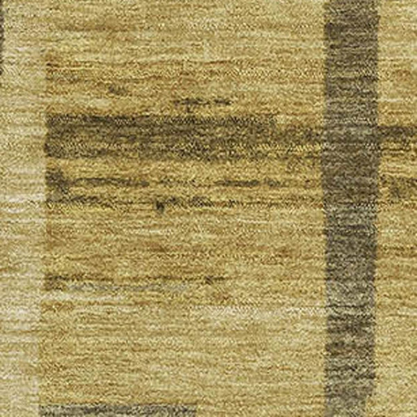HomeRoots 5' X 8' Gold and Brown Striped Area Rug - Washable, Stain Resistant, UV Protected, Durable Design 683263