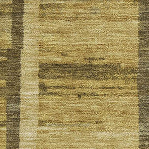 HomeRoots 8' X 10' Stylish Gold and Brown Striped Washable Area Rug with UV Protection for Everyday Durability 683265