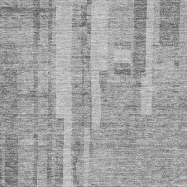 HomeRoots 5' X 8' Gray and Silver Striped Washable Area Rug - Stylish, Durable, UV Protected for Any Room! 683269