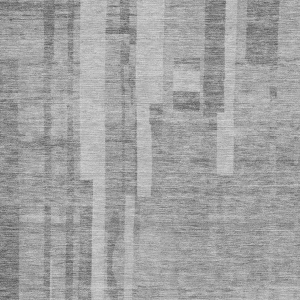 HomeRoots 8' X 10' Striped Gray and Silver Washable Area Rug with UV Protection for Modern Homes and Families 683271