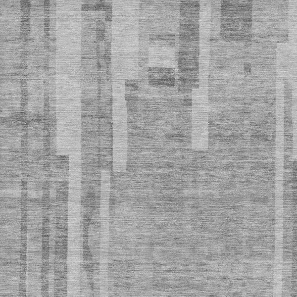 HomeRoots 10' Gray and Silver Striped Washable Area Rug - UV Protected, Stain Resistant, Ideal for Modern Spaces 683273