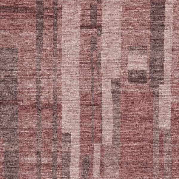 HomeRoots 10' X 14' Rust and Coral Striped Washable Area Rug - UV Protected, Stain Resistant, Perfect for Families 683285