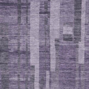 HomeRoots 8' X 10' Striped Purple and Lilac Washable Area Rug – UV Resistant, Stain-Proof, Durable Elegance! 683289