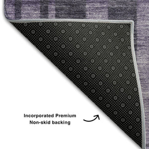 HomeRoots 9' X 12' Purple And Lilac Striped Washable Area Rug - Durable, Stain-Resistant, UV Protected Design! 683290