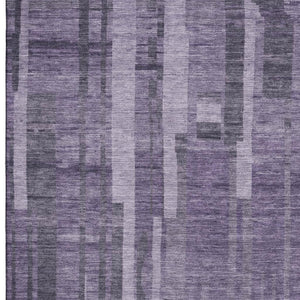 HomeRoots 9' X 12' Purple And Lilac Striped Washable Area Rug - Durable, Stain-Resistant, UV Protected Design! 683290