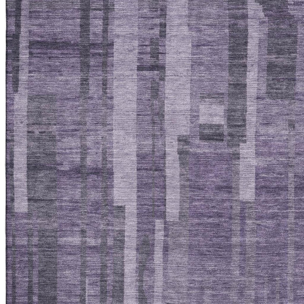 HomeRoots 9' X 12' Purple And Lilac Striped Washable Area Rug - Durable, Stain-Resistant, UV Protected Design! 683290