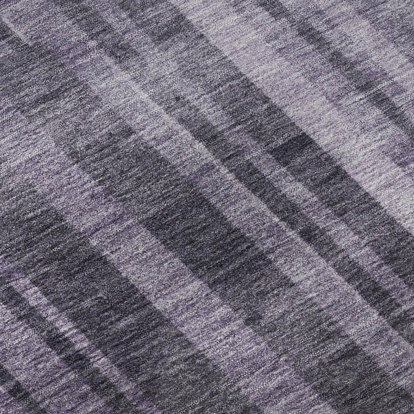 HomeRoots 10' X 14' Striking Purple & Lilac Striped Washable Area Rug with UV Protection for Any Space 683291