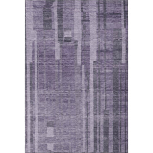 HomeRoots 10' X 14' Striking Purple & Lilac Striped Washable Area Rug with UV Protection for Any Space 683291