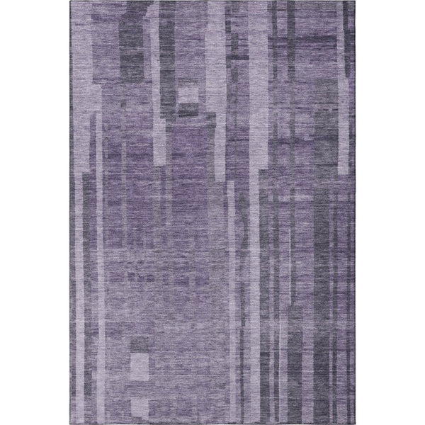 HomeRoots 10' X 14' Striking Purple & Lilac Striped Washable Area Rug with UV Protection for Any Space 683291