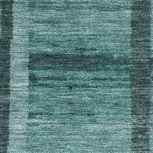 HomeRoots 5' X 8' Teal And Aqua Striped Area Rug – Durable, Washable, UV-Protected for Indoor & Outdoor Use! 683293
