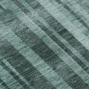 HomeRoots 10' X 14' Teal and Aqua Striped Washable Area Rug with UV Protection for High-Traffic Spaces 683297