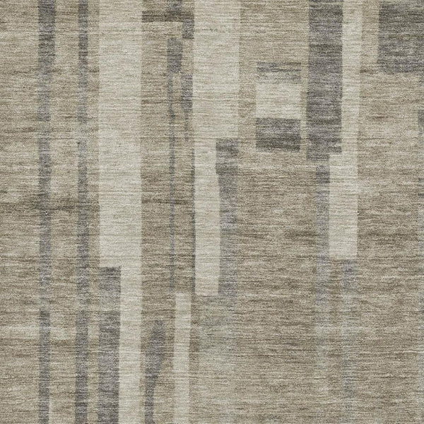 HomeRoots 5' X 8' Taupe & Beige Striped Washable Area Rug - Durable, UV-Protected, Easy-Care for Any Room 683299