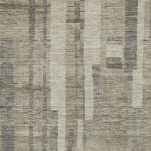 HomeRoots 8' X 10' Taupe & Beige Striped Washable Area Rug – Durable, UV-Protected, Stylish for High-Traffic Spaces 683301
