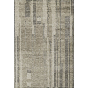 HomeRoots 9' X 12' Taupe & Beige Striped Area Rug - Washable, UV-Protected, Durable & Stylish for Any Room 683302