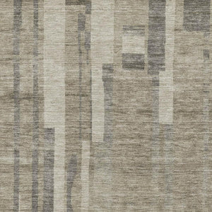 HomeRoots 10' X 14' Taupe & Beige Striped Washable Area Rug – Durable, UV Protected, Perfect for Family Spaces! 683303