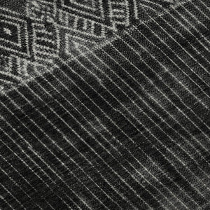 HomeRoots 10' Black Silver and Gray Ombre Area Rug - Washable, UV Protected, Stain-Resistant for Active Homes 683309