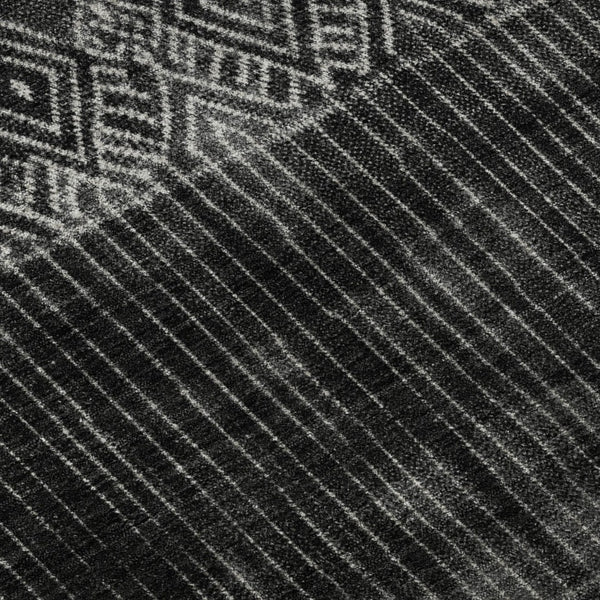 HomeRoots 10' Black Silver and Gray Ombre Area Rug - Washable, UV Protected, Stain-Resistant for Active Homes 683309