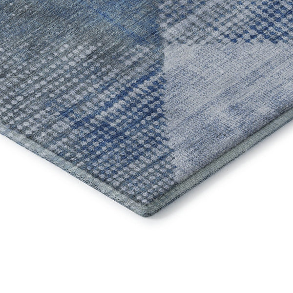 HomeRoots 5' X 8' Blue Gray Silver Diamond Area Rug – Washable, UV Protected, Stylish & Durable for Family Homes 683317
