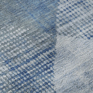 HomeRoots 5' X 8' Blue Gray Silver Diamond Area Rug – Washable, UV Protected, Stylish & Durable for Family Homes 683317