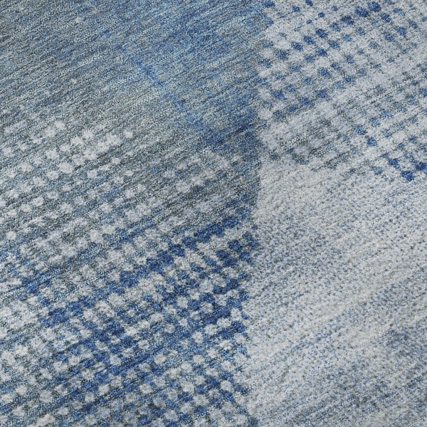 HomeRoots 5' X 8' Blue Gray Silver Diamond Area Rug – Washable, UV Protected, Stylish & Durable for Family Homes 683317