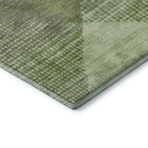 HomeRoots 10' X 14' Stylish Green & Gray Diamond Washable Area Rug with UV Protection for High-Traffic Spaces 683327