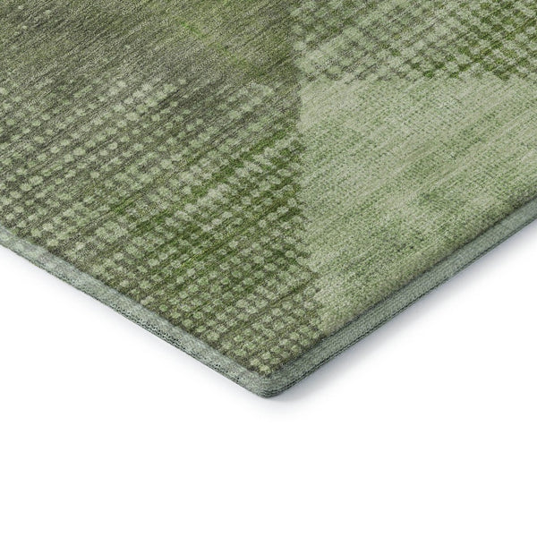 HomeRoots 10' X 14' Stylish Green & Gray Diamond Washable Area Rug with UV Protection for High-Traffic Spaces 683327