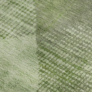 HomeRoots 10' X 14' Stylish Green & Gray Diamond Washable Area Rug with UV Protection for High-Traffic Spaces 683327
