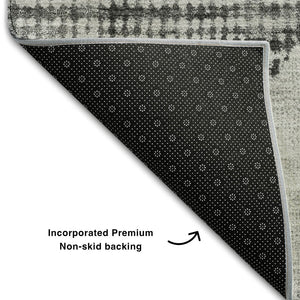HomeRoots 8' X 10' Gray & Silver Diamond Washable Area Rug - Durable, Stain-Resistant, UV-Protected Design 683331