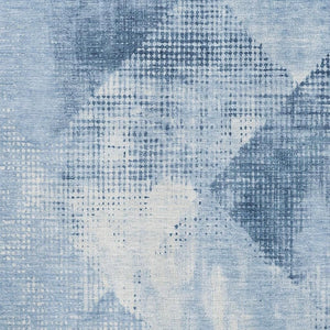 HomeRoots 5' X 8' Stylish Sky Blue and Ivory Diamond Area Rug – Durable, UV-Protected, Stain-Resistant Design 683335