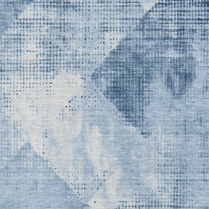 HomeRoots 10' X 14' Sky Blue & Ivory Diamond Area Rug - Washable, UV Protected, Durable for Busy Homes! 683339