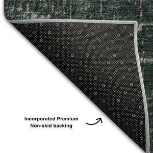 HomeRoots 5' X 8' Blush-to-Eggplant Ombre Area Rug - Durable, Washable & UV-Protected for Modern Homes 683341