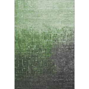 HomeRoots 8' X 10' Washable Ombre Area Rug in Green, Gray & Charcoal – UV Protected, Stain Resistant, Durable 683355