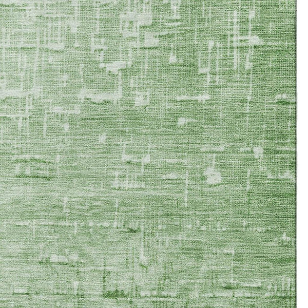HomeRoots 9' X 12' Ombre Area Rug in Green, Gray & Charcoal - Washable, UV-Protected, Stain-Resistant Design 683356