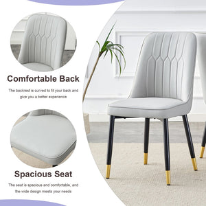 English Elm Table Expandable Dining Set – Modern Round-To-Oval Wood Mdf Table With 4 Pu Cushion Chairs & Metal Legs W1151S03936-GIGA