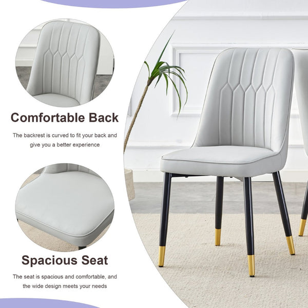 English Elm Table Expandable Dining Set – Modern Round-To-Oval Wood Mdf Table With 4 Pu Cushion Chairs & Metal Legs W1151S03936-GIGA