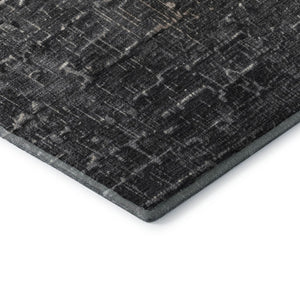 HomeRoots 5' X 8' Khaki Gray Charcoal Ombre Rug - Washable, UV-Protected, Soft & Stain-Resistant for Homes 683359