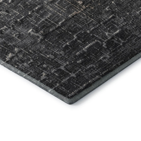 HomeRoots 5' X 8' Khaki Gray Charcoal Ombre Rug - Washable, UV-Protected, Soft & Stain-Resistant for Homes 683359