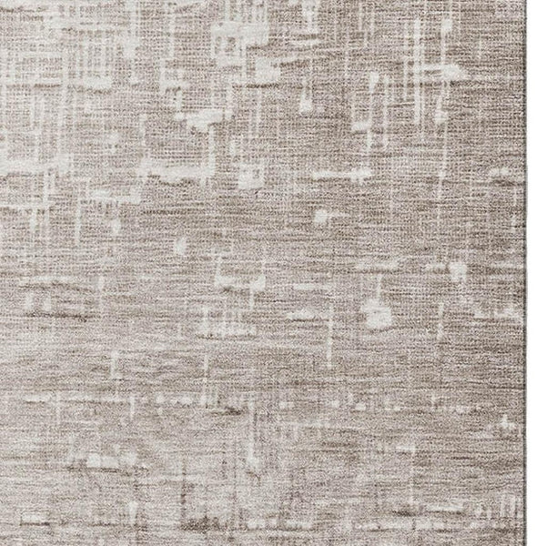 HomeRoots 5' X 8' Khaki Gray Charcoal Ombre Rug - Washable, UV-Protected, Soft & Stain-Resistant for Homes 683359