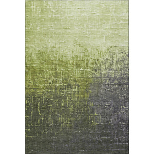 HomeRoots 8' X 10' Ombre Area Rug in Lime Green, Gray & Charcoal - Washable, UV-Protected, Stain-Resistant! 683367