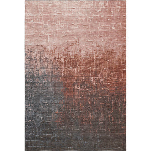 HomeRoots 5' X 8' Ombre Area Rug in Rust, Gray & Charcoal - Washable, UV Protected, Stain-Resistant Design 683371